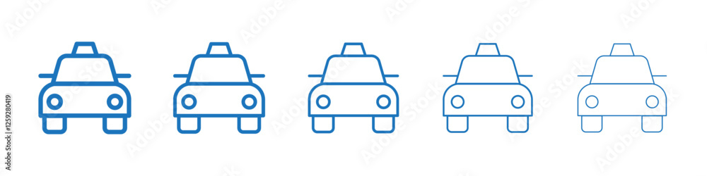 Taxi icon Symbol collection thin outline set Taxi icon Symbol collection thin outline set