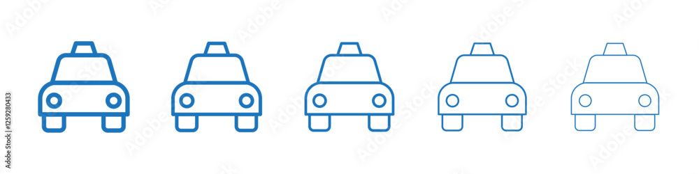 Taxi icon Symbol collection thin outline set Taxi icon Symbol collection thin outline set