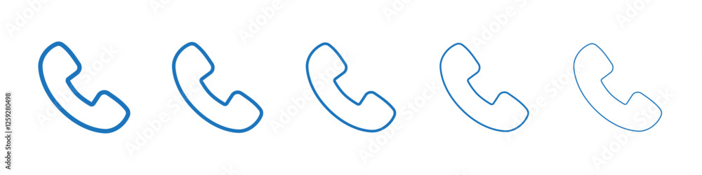 Telephone icon Symbol collection thin outline set Telephone icon Symbol collection thin outline set