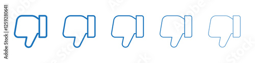 Thumbs down icon Symbol collection thin outline set