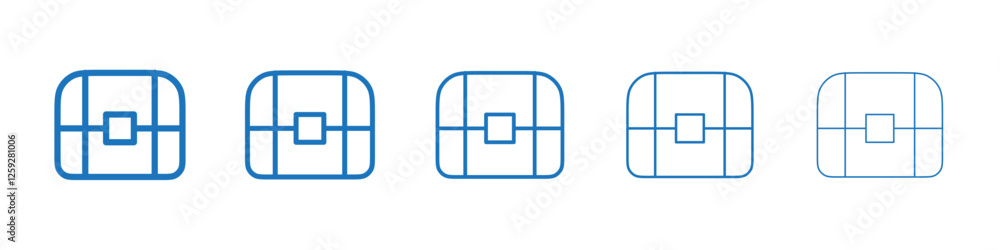 Treasure chest icon Symbol collection thin outline set Treasure chest icon Symbol collection thin outline set
