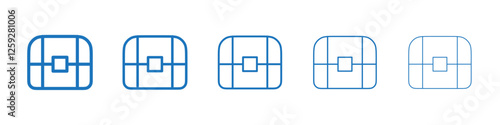 Treasure chest icon Symbol collection thin outline set