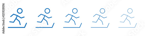 Treadmill icon Symbol collection thin outline set