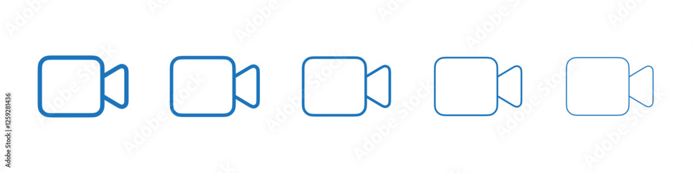 Video camera icon Symbol collection thin outline set Video camera icon Symbol collection thin outline set