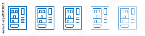 Vending machine icon Symbol collection thin outline set
