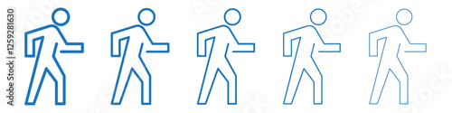 Walk icon Symbol collection thin outline set
