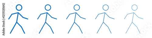 Walk icon Symbol collection thin outline set