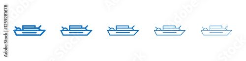 Warship icon Symbol collection thin outline set