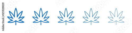 Weed icon Symbol collection thin outline set