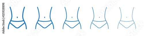 Weight loss Symbol collection thin outline set