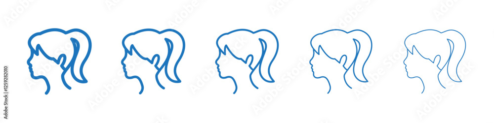 Obraz premium Woman icon Symbol collection thin outline set