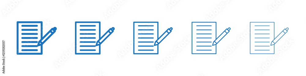 Writing icon Symbol collection thin outline set Writing icon Symbol collection thin outline set