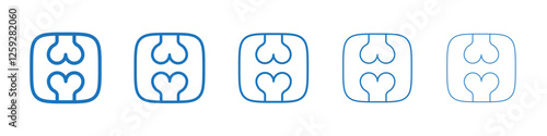 X-ray scan icon Symbol collection thin outline set