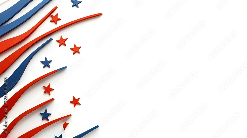 Fototapeta premium Patriotic Red White and Blue Abstract Stars Background