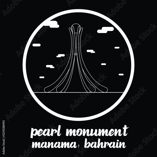 Circle Icon Pearl Monument. Vector illustration