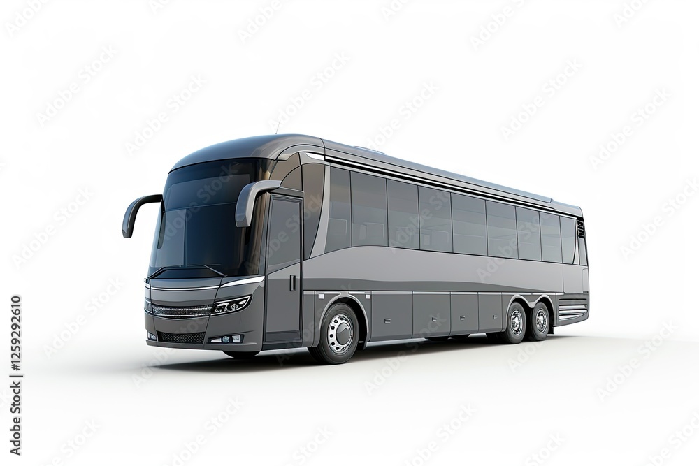 A sleek, modern bus designed for passenger transport and travel. isolated on white background A sleek, modern bus designed for passenger transport and travel. isolated on white background