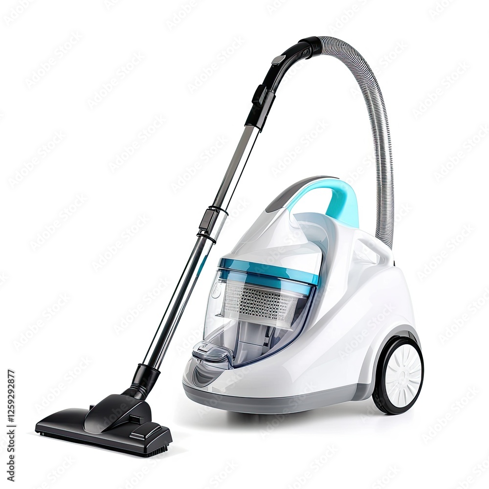 A modern vacuum cleaner designed for efficient home cleaning. isolated on white background A modern vacuum cleaner designed for efficient home cleaning. isolated on white background
