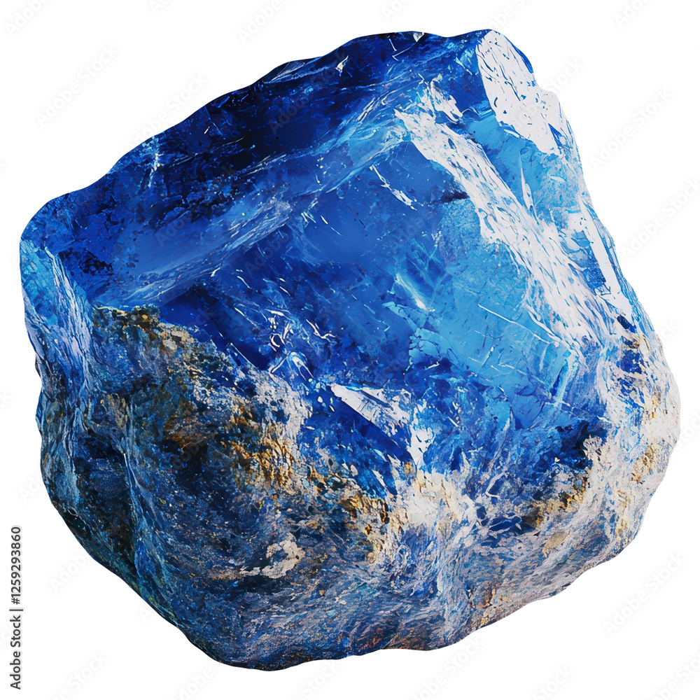 Fototapeta premium A large blue rock with a white background