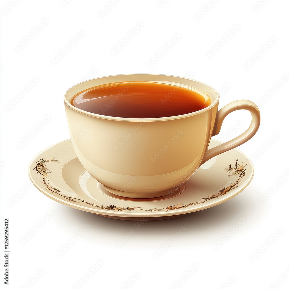 Aromatic Tea in Elegant Cup and Saucer: A Still Life of Warmth and Comfort Aromatic Tea in Elegant Cup and Saucer: A Still Life of Warmth and Comfort
