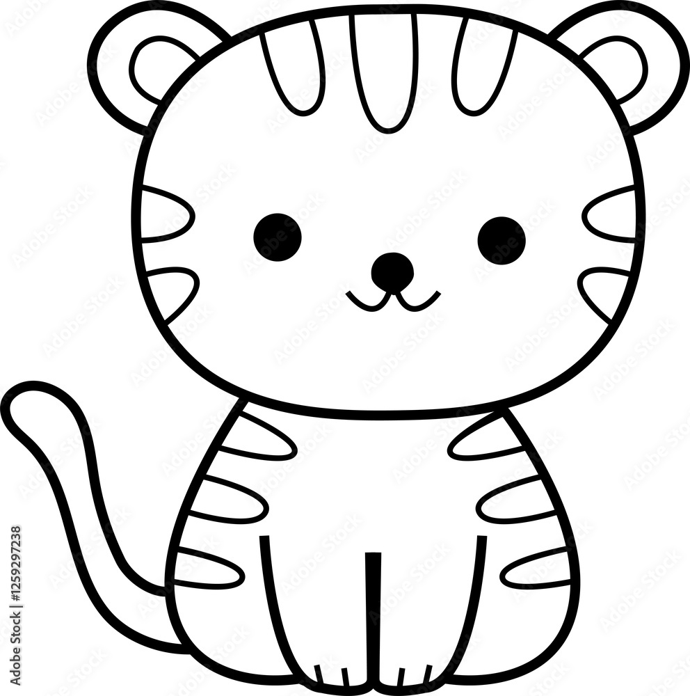 cute tiger animal cartoon ,clipart, doodle, Hand drawn style ,png ,illustration cute tiger animal cartoon ,clipart, doodle, Hand drawn style ,png ,illustration