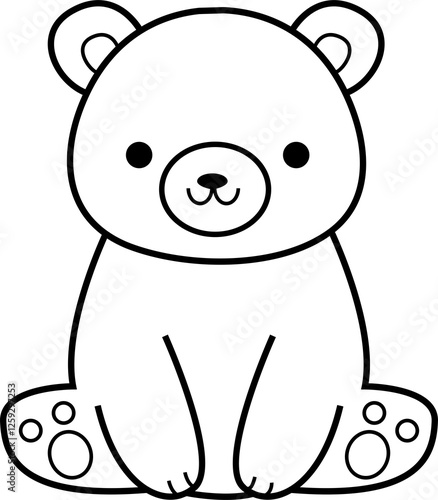 cute bear animal cartoon ,clipart, doodle, Hand drawn style ,png ,illustration	