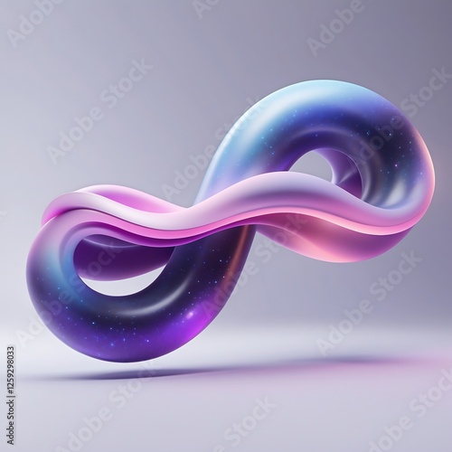 Elegant Abstract Infinity Loop in Fluid Pastel Colors