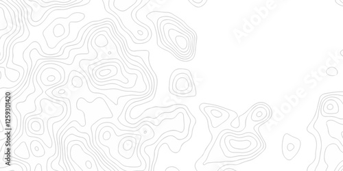 Abstract Vector geography landscape Topo contour map on white background, Topographic contour lines. Seamless pattern with lines Topographic map. Geographic mountain relief diagram line wave carve.	
