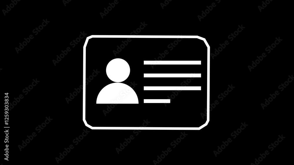 Identity document icon. Personal information icon nid. NID card icon animation. Identity document icon. Personal information icon nid. NID card icon animation.