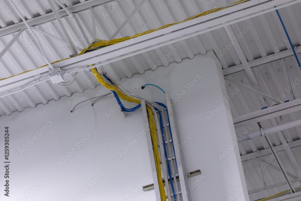 Fototapeta premium construction of a modern warehouse ceiling