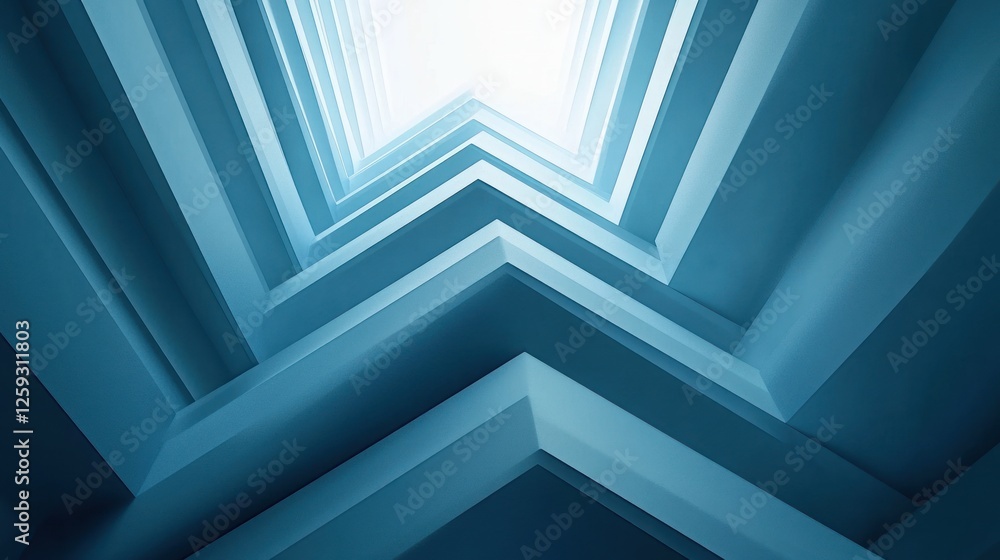 Naklejka premium Abstract Blue Architectural Structure Design