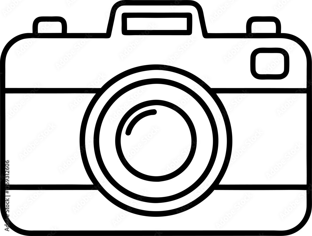 Camera vector illustration , line art silhouette on white background.
Camera vector illustration , line art silhouette on white background.
