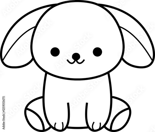 cute ribbit animal cartoon ,clipart, doodle, Hand drawn style ,png ,illustration	