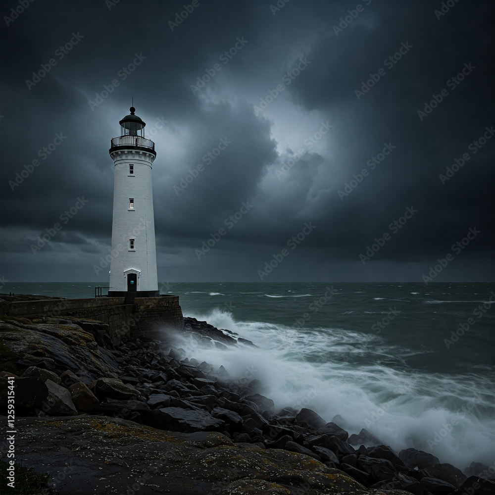 Naklejka premium lighthouse on the coast