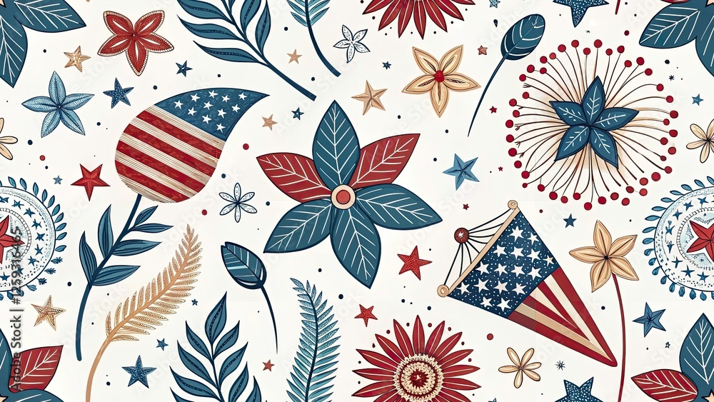Fototapeta premium Bohemian Independence Day Wallpaper: Minimalist Photography Textures