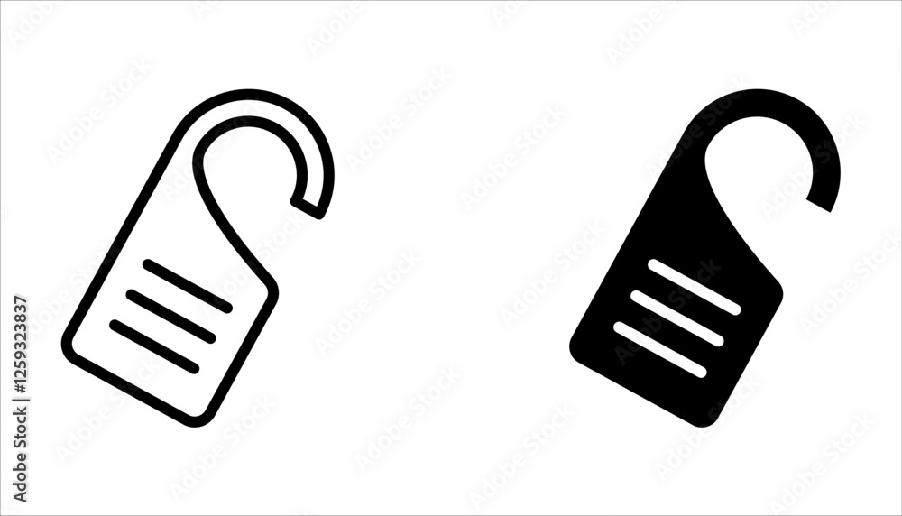 door hanger icon set. do not disturb. Door hanger tags for room in hotel on white background door hanger icon set. do not disturb. Door hanger tags for room in hotel on white background