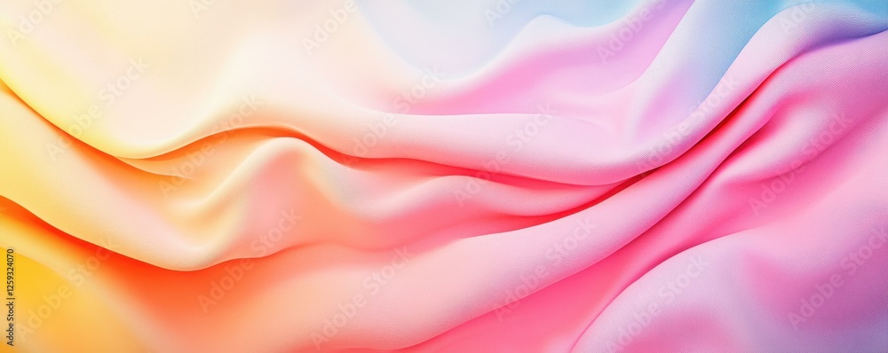 Obraz premium Draped Fabric with Multicolor Gradient Folds Abstract