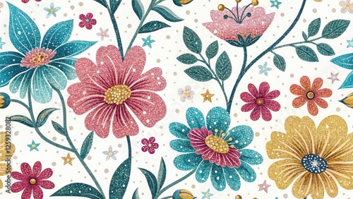 Wallpaper Mural Electric Glitter Flower Pattern Background Texture: Fashion Photography Torontodigital.ca