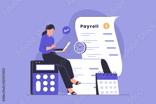 Salary payroll system vector illustration. Illustration for website, landing page, mobile app, poster and banner. Trendy flat vector illustration