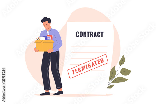 Employee termination vector illustration. Illustration for website, landing page, mobile app, poster and banner. Trendy flat vector illustration