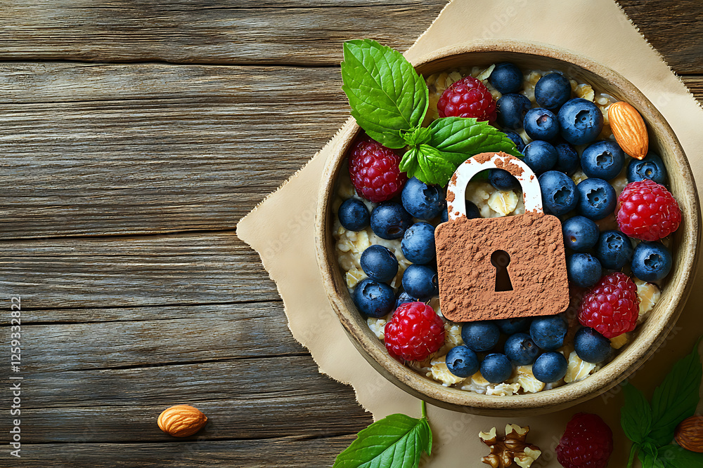 Healthy Oatmeal Breakfast Bowl with Berries and Almonds Healthy Oatmeal Breakfast Bowl with Berries and Almonds