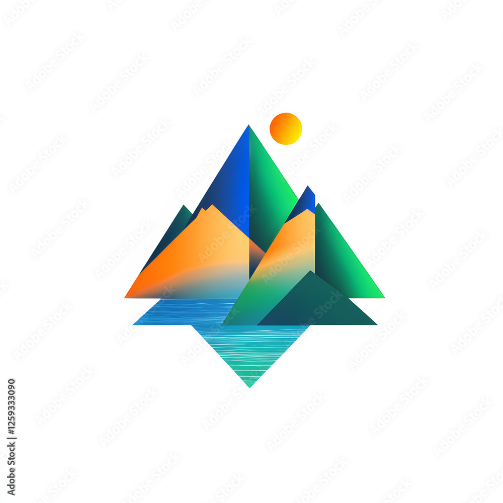 2D flat illustration of a mountain icon , white background. 2D flat illustration of a mountain icon , white background.