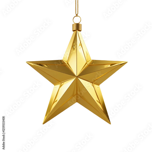 Gold Star Ornament, Ideal for Holiday and Festive Decorations photo