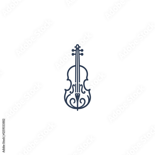 A sleek line art logo of a violin, blending elegance and musical harmony in a minimal design.