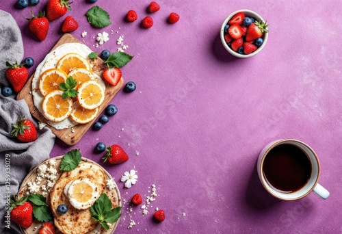 top view delicious healthy breakfast