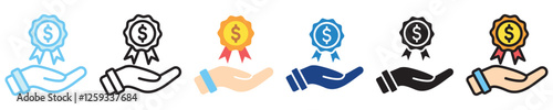 Benefit multi-style icon, outline, flat, glyph, dual tone, line color. Use for UI, UX, app and web development, digital or print. for industry, education, business, financial, Human Resources theme.