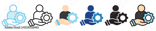 Management multi-style icon, outline, flat, glyph, dual tone, line color. For UI, UX, app and web development, digital or print. for industry, education, business, financial, Human Resources theme.