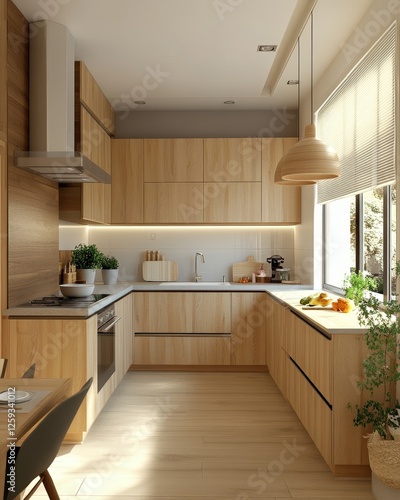 Scandinavian kitchen featuring light wood finishes and clean lines