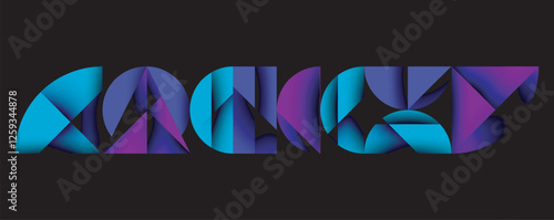 Abstract geometric pattern with intersecting circles and triangles in gradients. The high-contrast composition creates depth and a dynamic, modern aesthetic