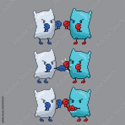 Pillow fight boxers, pixel art