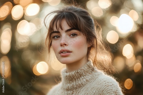 Wallpaper Mural Sparkling bokeh effect background with soft golden tones Torontodigital.ca